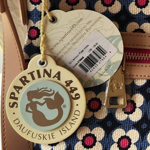 New Spartina 449 Leather/Linen purse - Picture 7 of 8